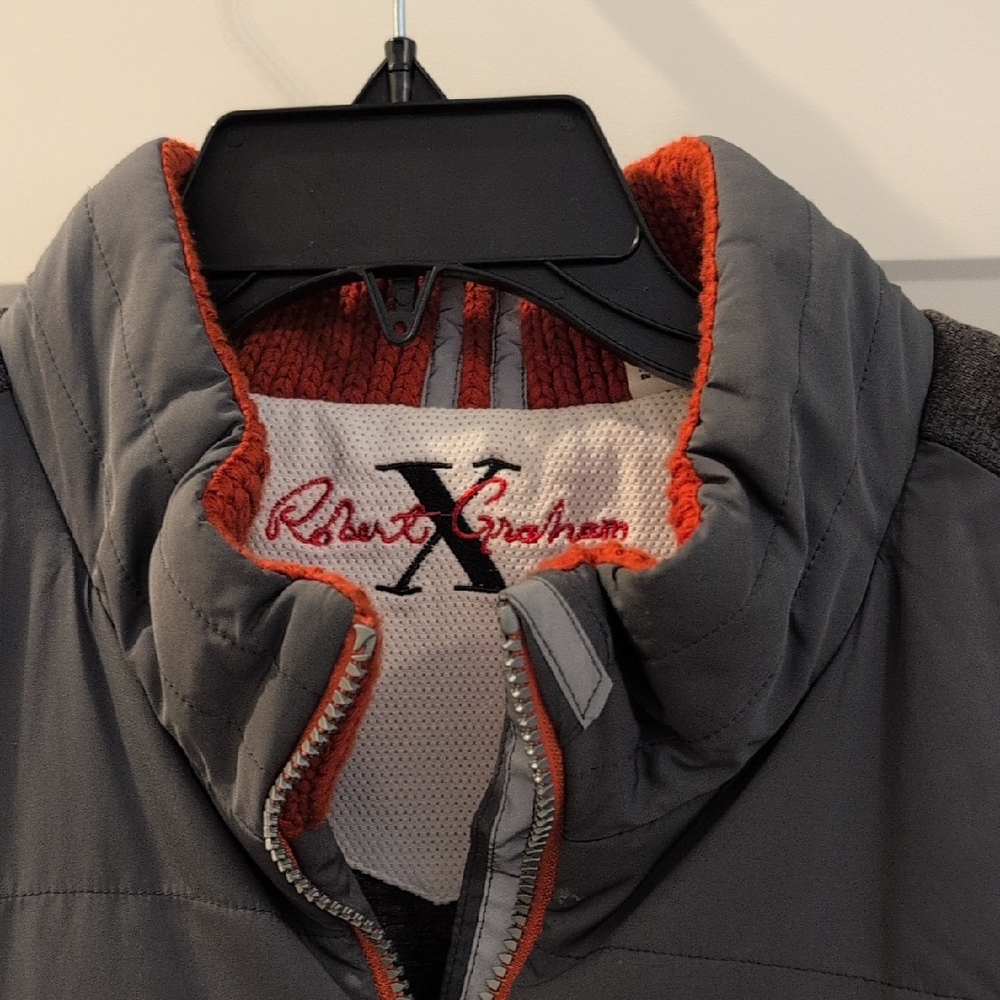 Robert Graham Charcoal and Tangerine Vest